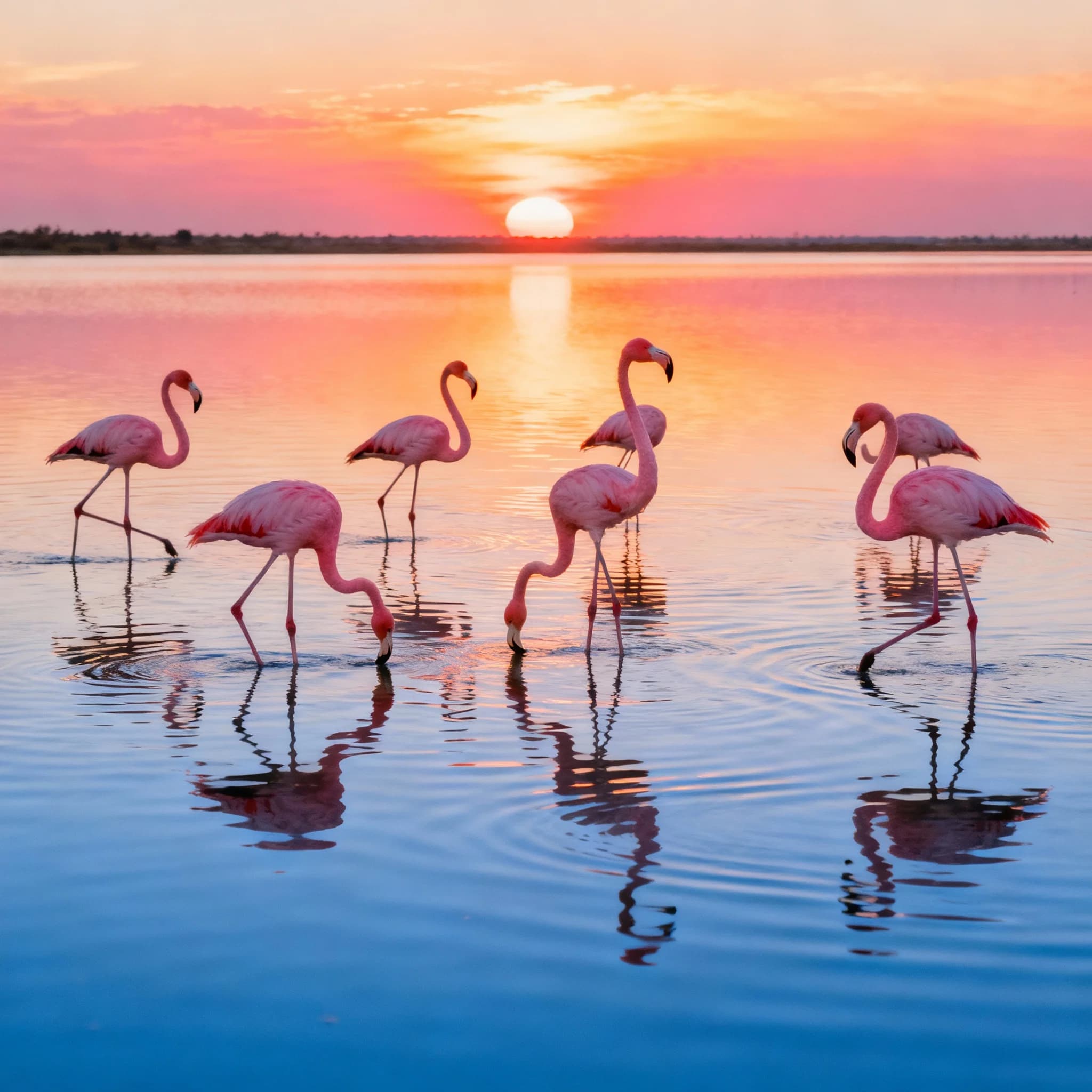 Seedream 4 AI generated nature scene with flamingos